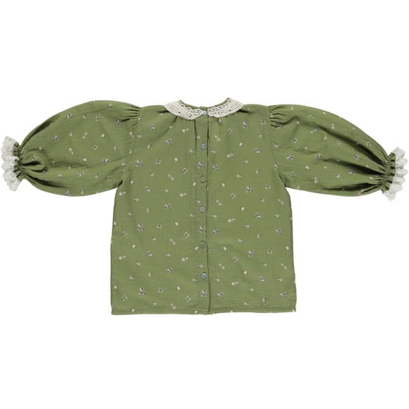 🆕Baby Organic Adele Blouse Green Aop 8Y - Picture 2 of 12